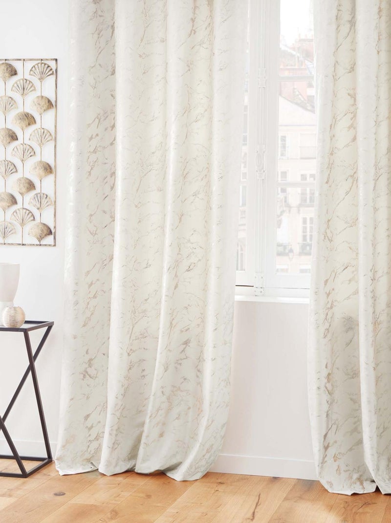 Cortina de terciopelo estampado Blanco - Kiabi