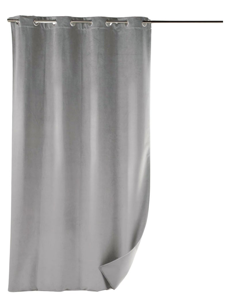 Cortina de terciopelo suave Gris claro - Kiabi