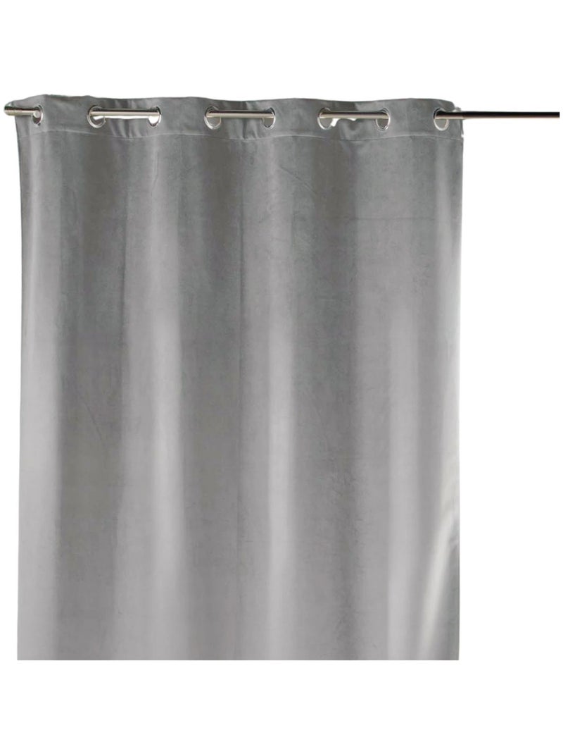 Cortina de terciopelo suave Gris claro - Kiabi