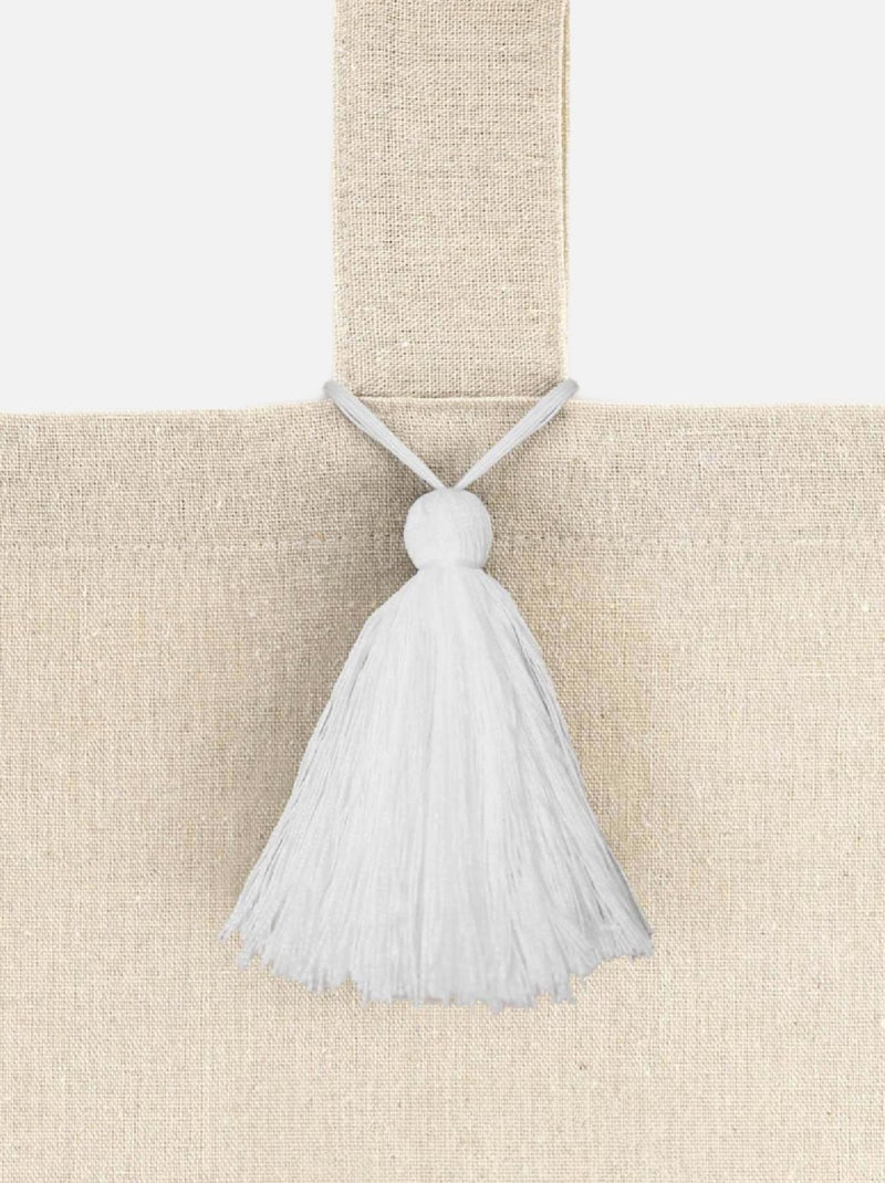 Cortina de una pieza con borlas Blanco - Kiabi