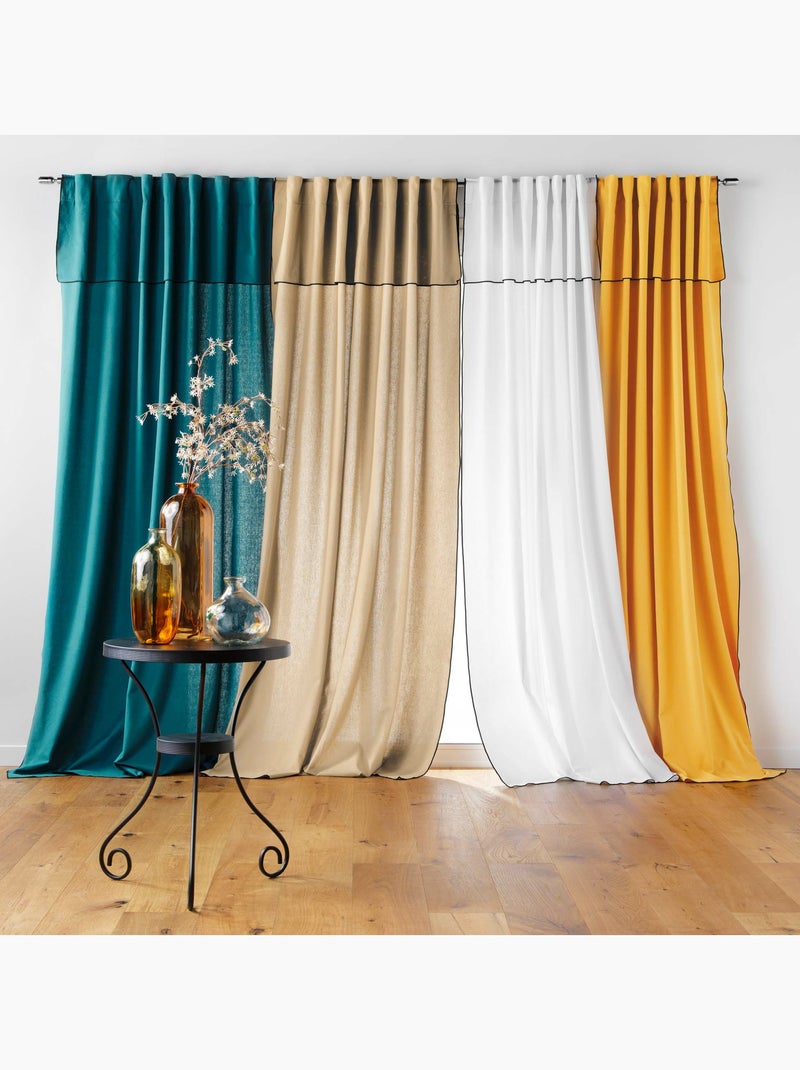 Cortina de visillo con lazos ocultos Beige - Kiabi