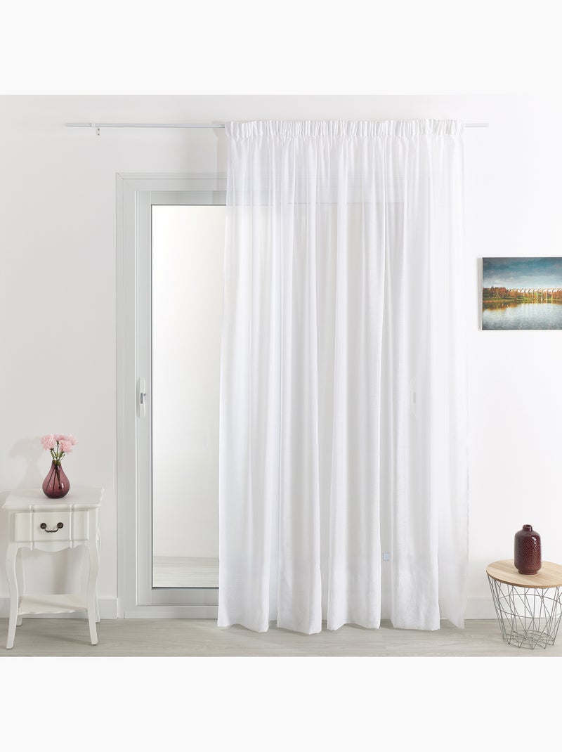 Cortina de visillo de polilina con plomo bajo Blanco - Kiabi