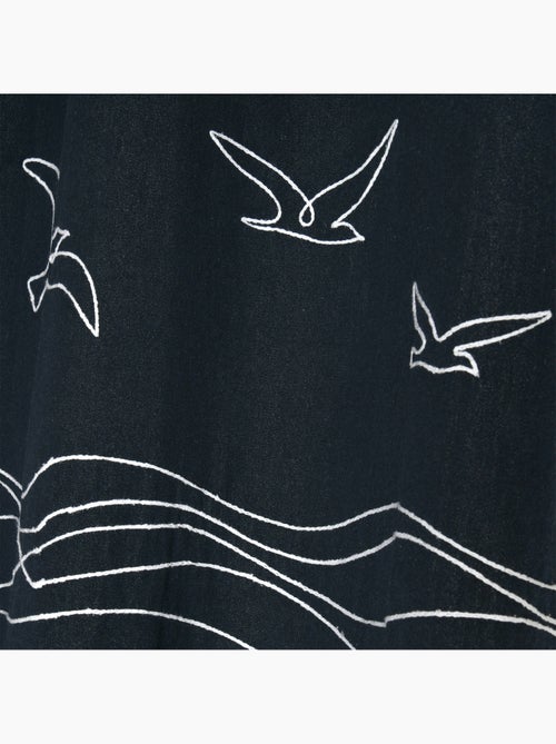 Cortina de visillo en polialgodón con ojales motivo marino - Kiabi