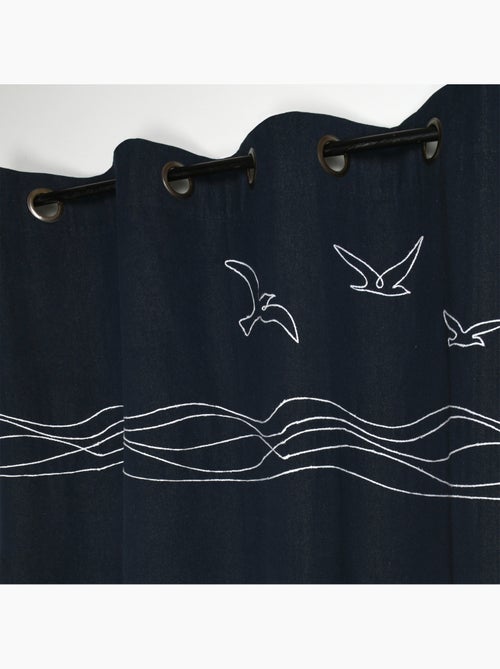 Cortina de visillo en polialgodón con ojales motivo marino - Kiabi