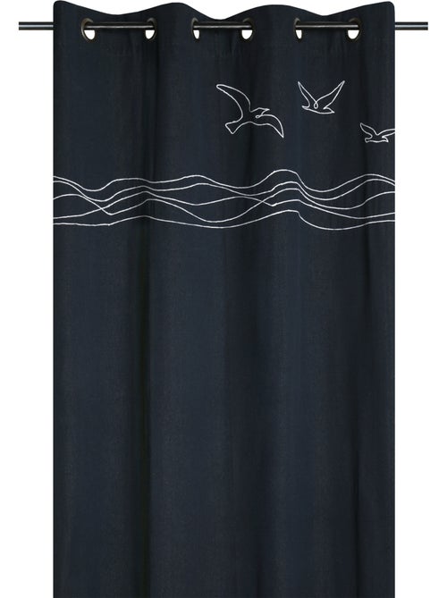 Cortina de visillo en polialgodón con ojales motivo marino - Kiabi