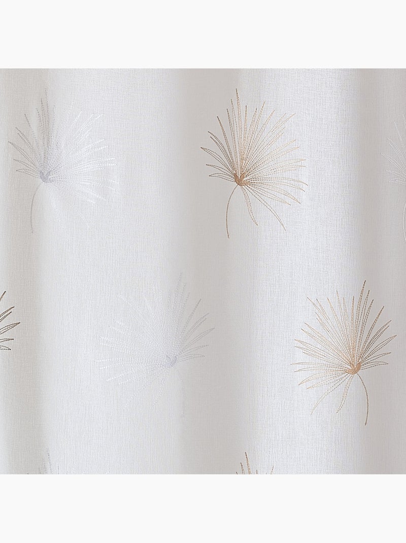 Cortina difusora bordada con motivo de palmera y ojales Beige - Kiabi
