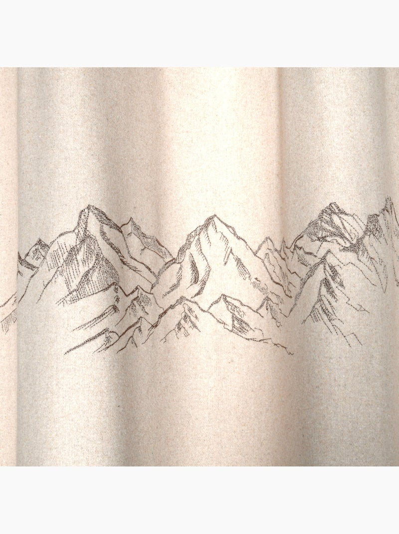 Cortina difusora con motivos de montaña y ojales, con efecto de lana Madera natural - Kiabi