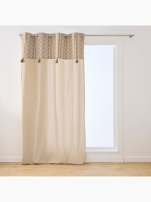 Cortina difusora con ojales de policotón, con diseño jacquard y borlas - Kiabi Cortina difusora con ojales de policotón, con diseño jacquard y borlas - Kiabi