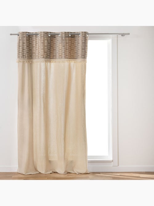 Cortina difusora con ojales, de policotón, con diseño jacquard y flecos - Kiabi Cortina difusora con ojales, de policotón, con diseño jacquard y flecos - Kiabi