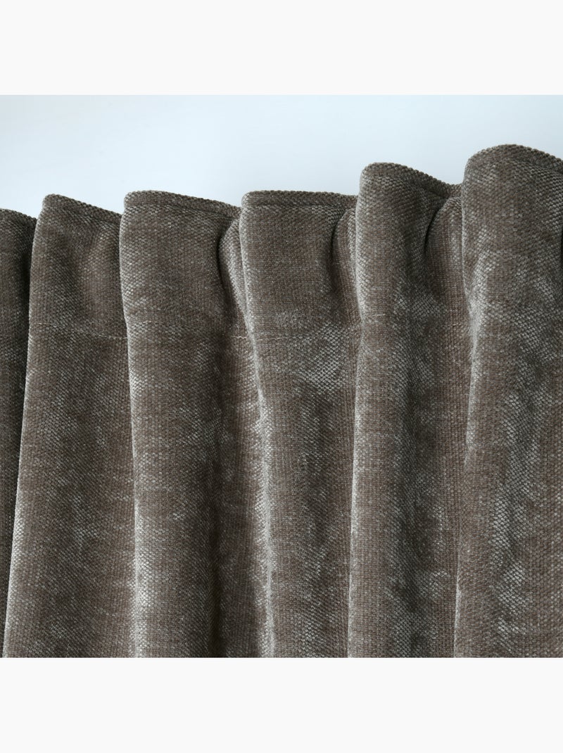 Cortina difusora con rufletas y aspecto de terciopelo Madera natural - Kiabi