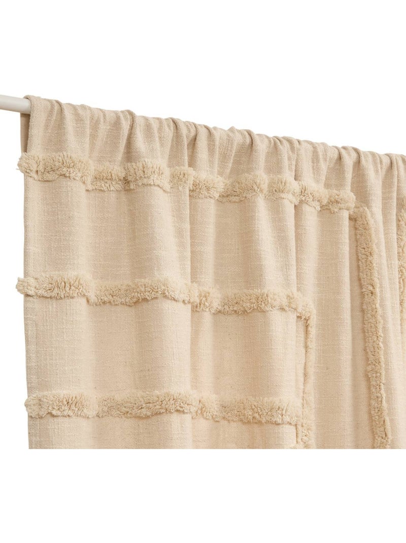 Cortina difusora de algodón tufting con motivos en relieve Blanco cálido - Kiabi