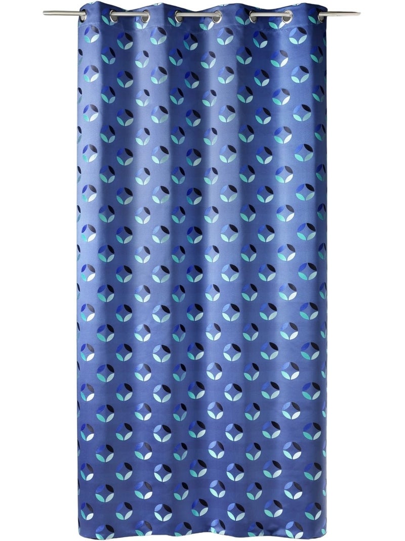 Cortina difusora de jacquard con motivos de rosetas Azul - Kiabi