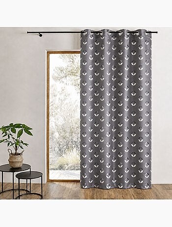 Cortina difusora de jacquard con motivos de rosetas