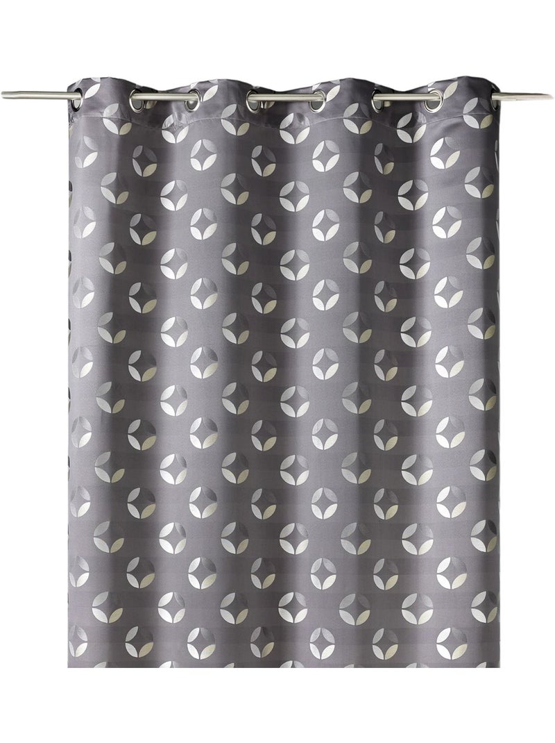 Cortina difusora de jacquard con motivos de rosetas Gris claro - Kiabi