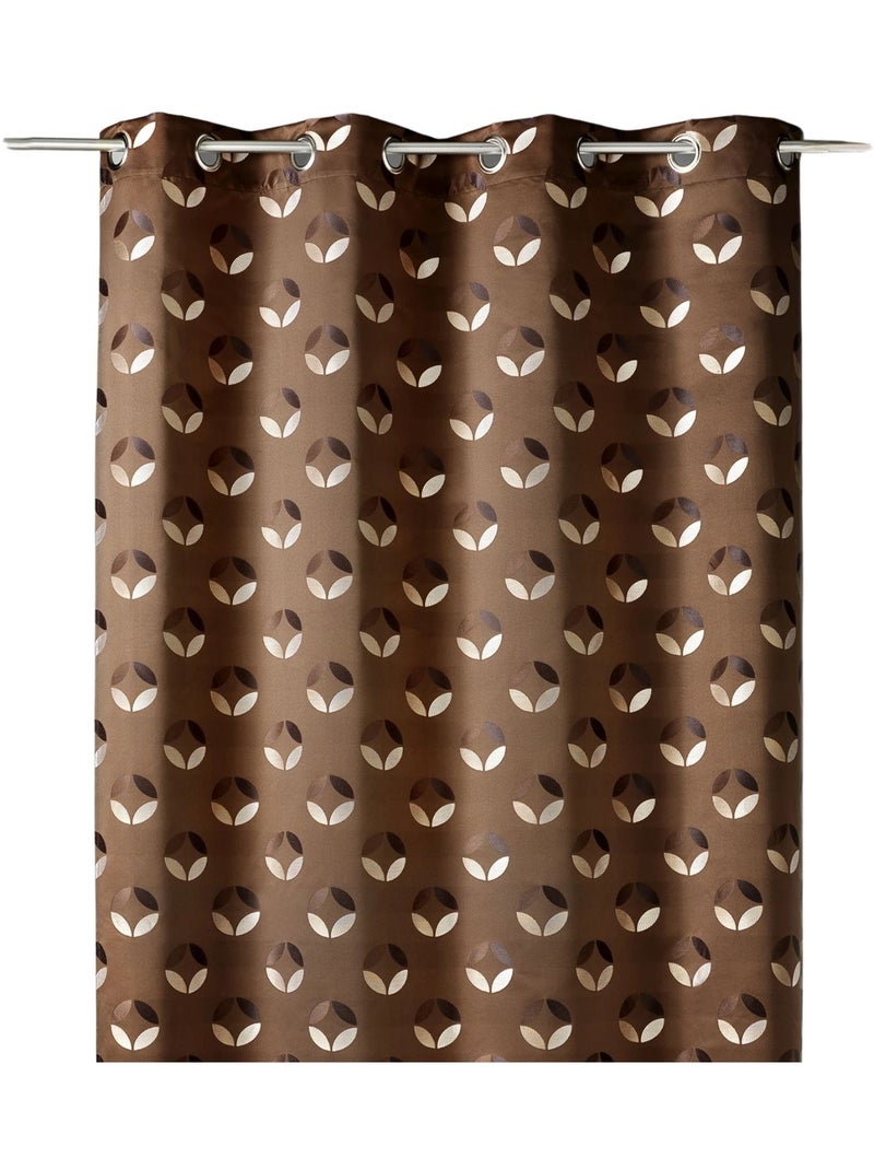 Cortina difusora de jacquard con motivos de rosetas Marrón chocolate - Kiabi