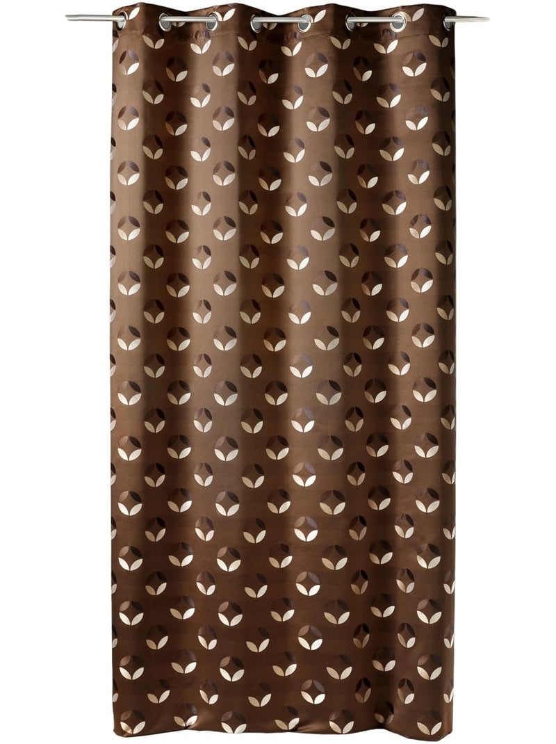 Cortina difusora de jacquard con motivos de rosetas Marrón chocolate - Kiabi