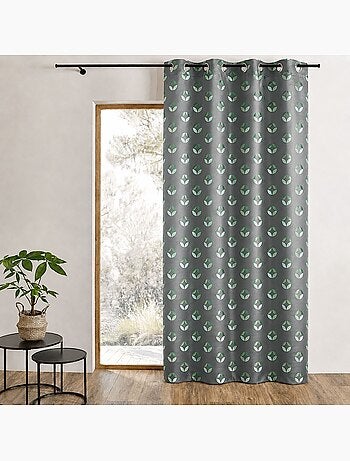 Cortina difusora de jacquard con motivos de rosetas