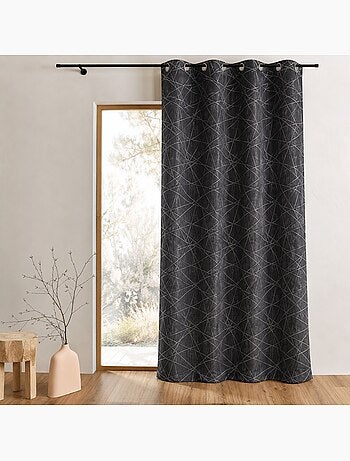 Cortina difusora de jacquard con motivos geométricos