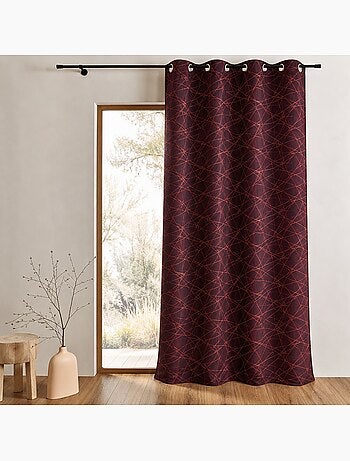 Cortina difusora de jacquard con motivos geométricos