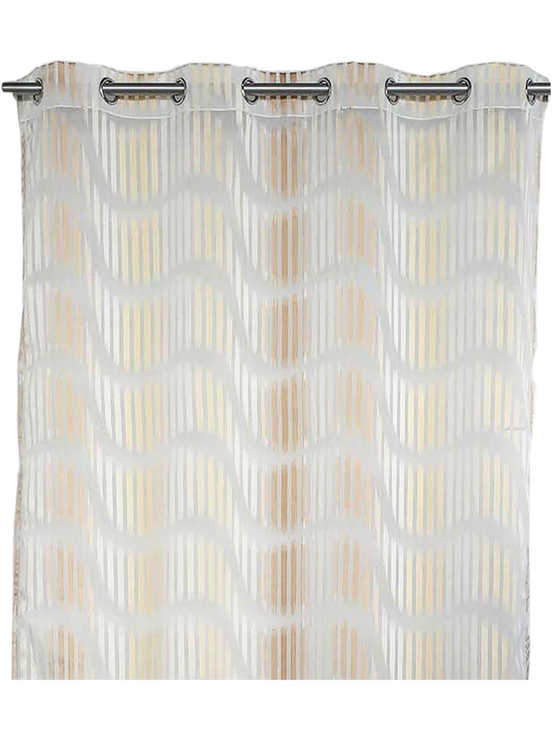 Cortina difusora de jacquard con rayas verticales onduladas Marfil - Kiabi