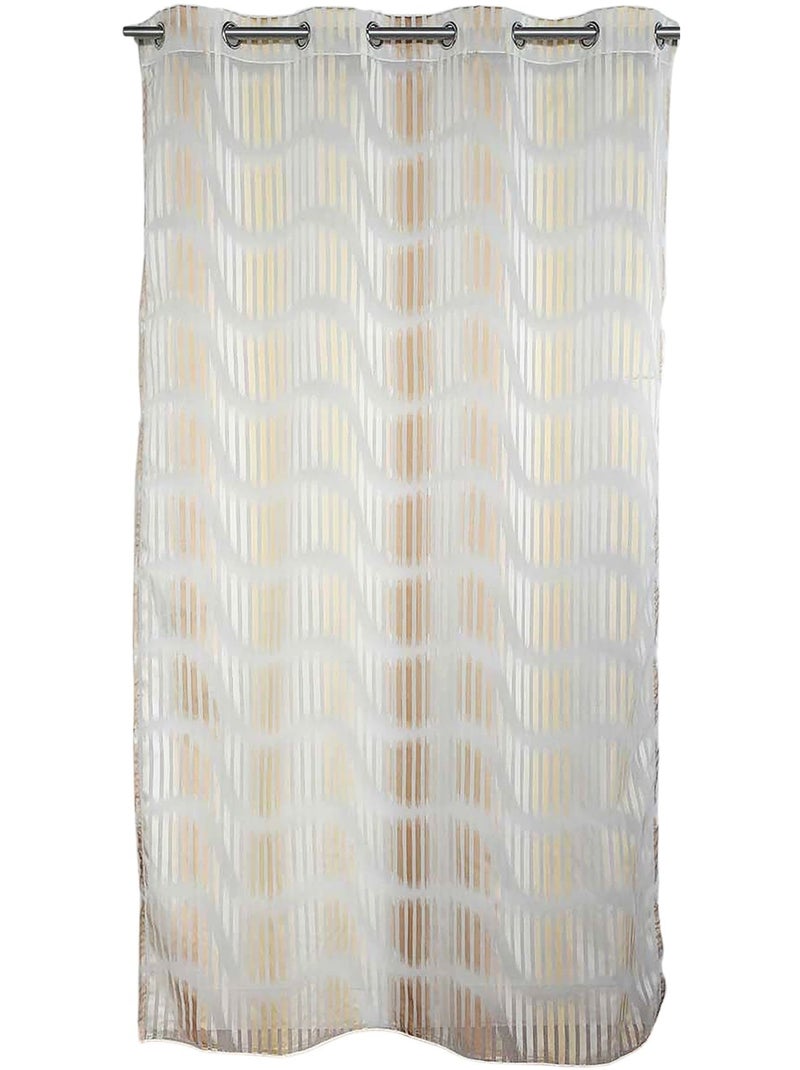 Cortina difusora de jacquard con rayas verticales onduladas Marfil - Kiabi