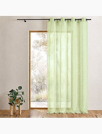 Cortina difusora de organza bordada con ojales