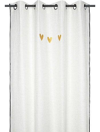 Cortina difusora de polilín con estampado de corazones