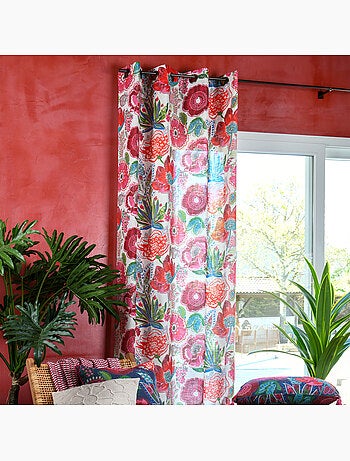 Cortina difusora de polilín con estampado floral