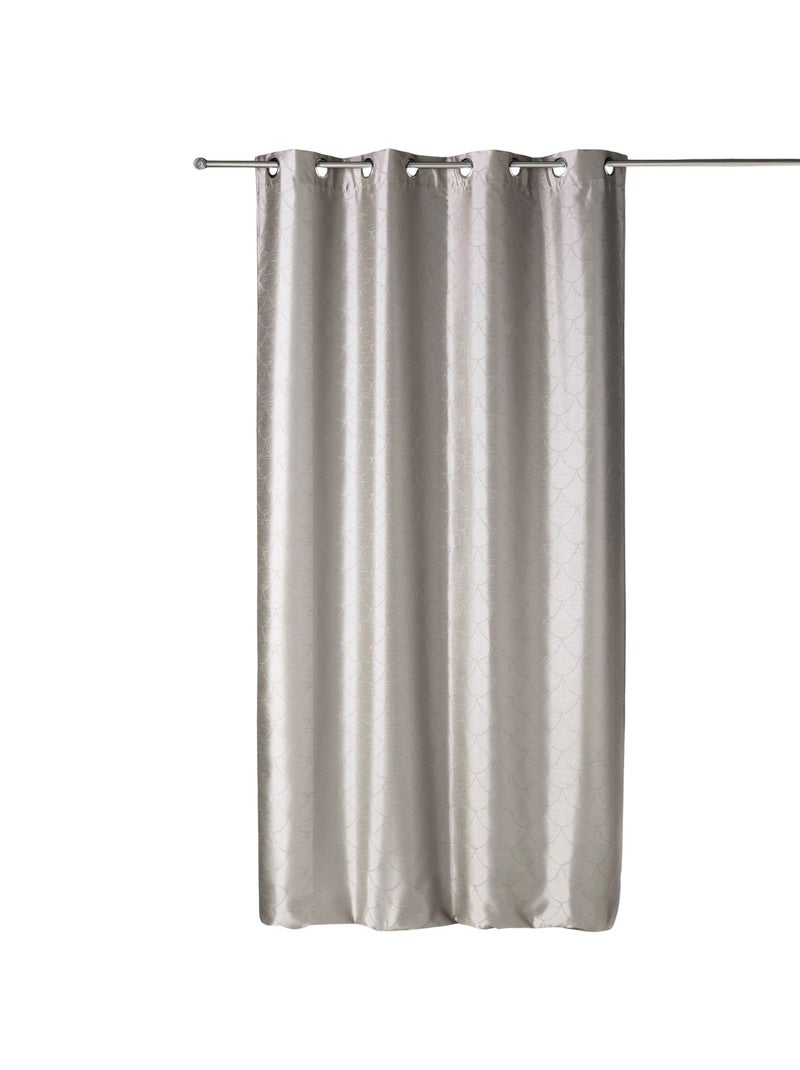 Cortina efecto seda con estampado de carey Taupe - Kiabi