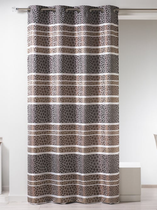 Cortina en jacquard a rayas horizontales animal - Kiabi