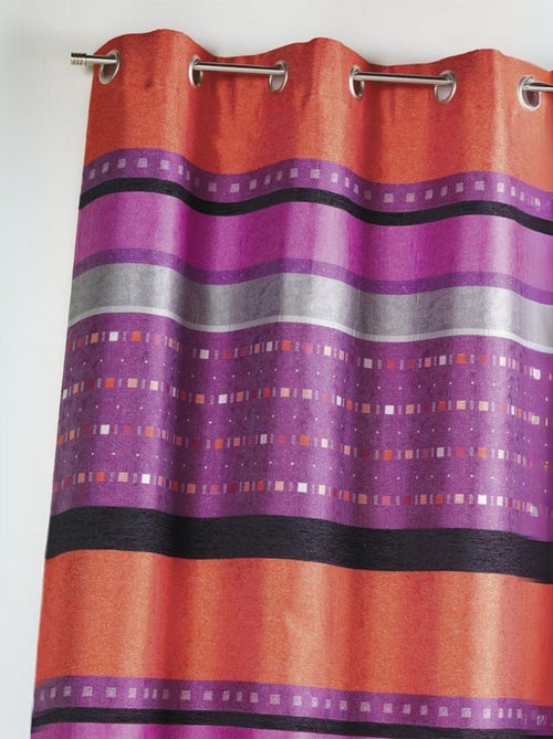 Cortina en jacquard con rayas horizontales gráficas - Kiabi