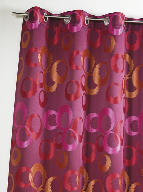 Cortina en jacquard estampado 'círculos fantasía' - Kiabi