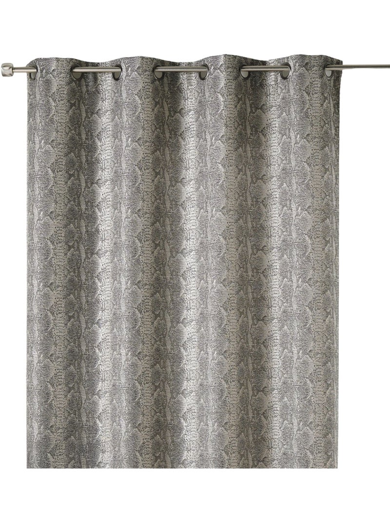 Cortina en Jacquard estampado "Serpiente" Gris claro - Kiabi