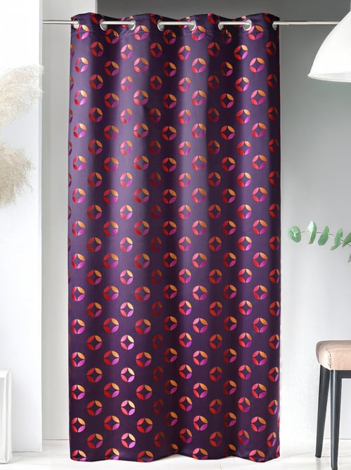 Cortina en jacquard estampados rosáceos - Kiabi