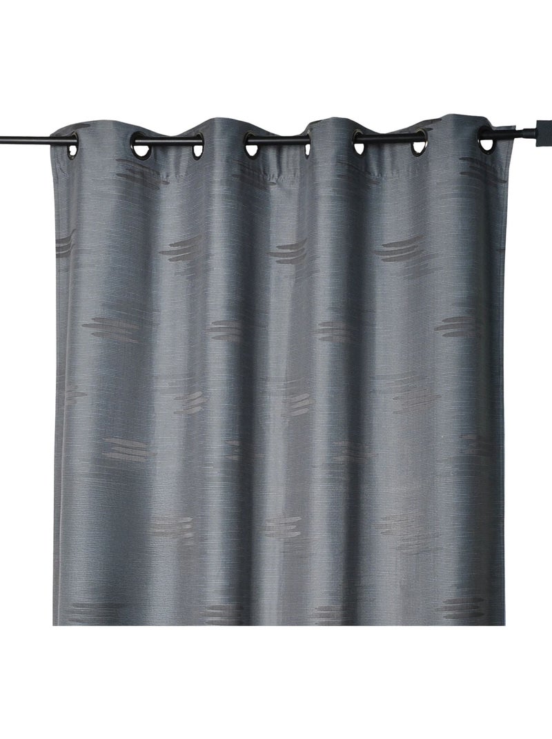 Cortina en Jacquard Formas Geométricas Gris antracita - Kiabi