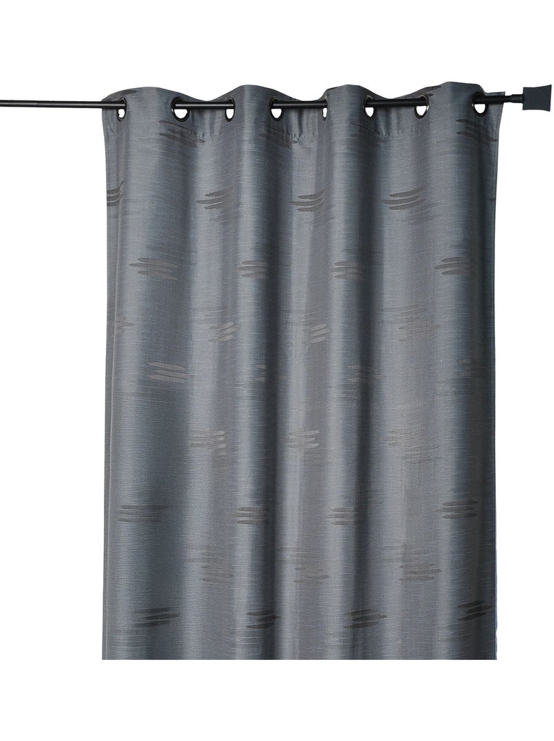 Cortina en Jacquard Formas Geométricas Gris antracita - Kiabi