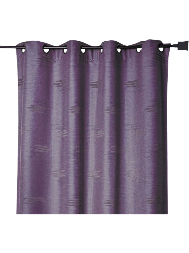 Cortina en Jacquard Formas Geométricas Violeta ciruela - Kiabi