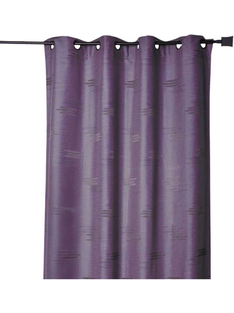 Cortina en Jacquard Formas Geométricas Violeta ciruela - Kiabi