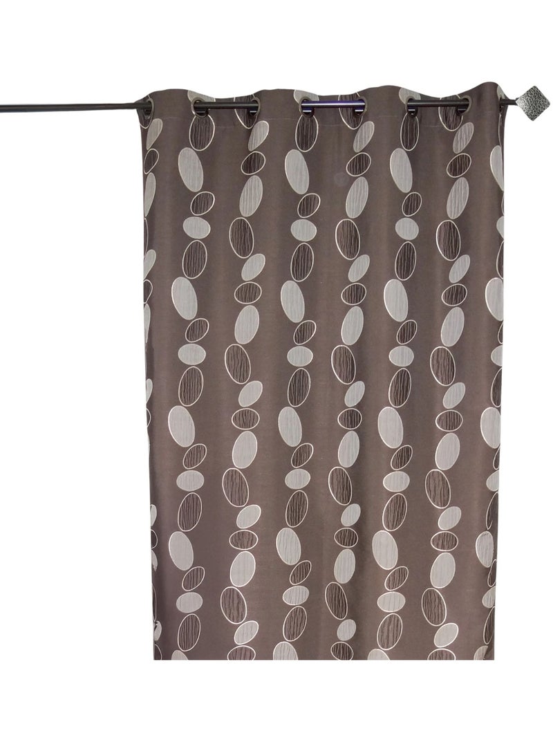Cortina en Jacquard Piedras Chocolate Marrón chocolate - Kiabi