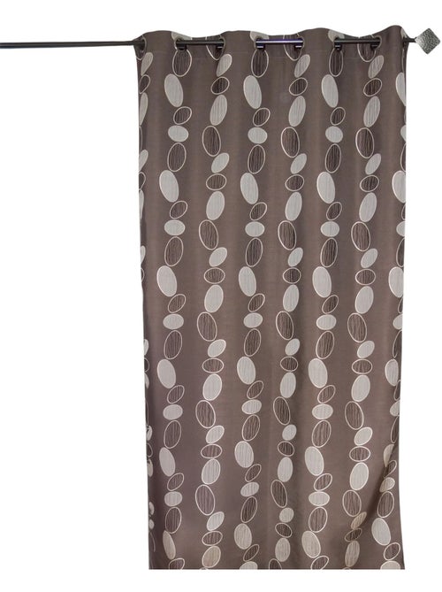 Cortina en Jacquard Piedras Chocolate - Kiabi