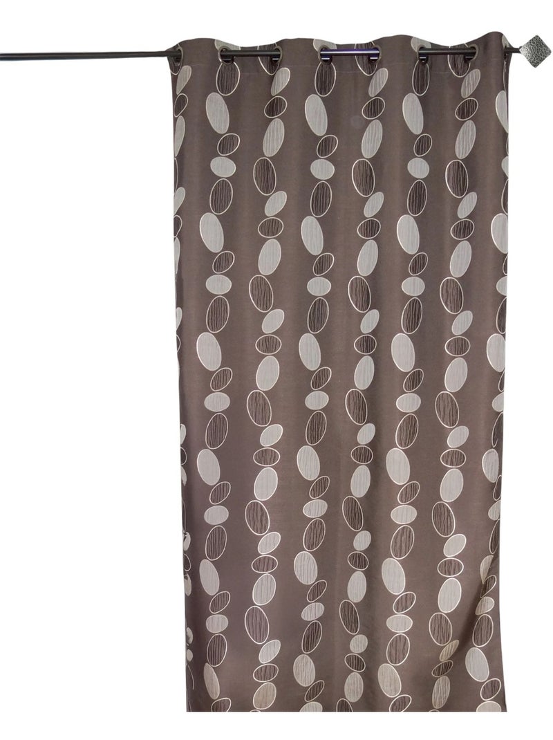 Cortina en Jacquard Piedras Chocolate Marrón chocolate - Kiabi