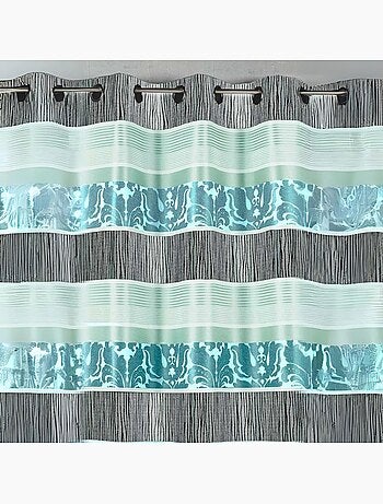 Cortina en jacquard rayas horizontales coloreadas