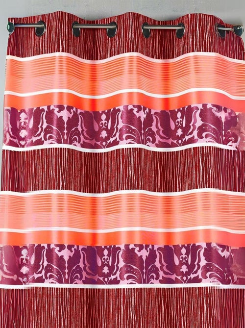 Cortina en jacquard rayas horizontales coloreadas - Kiabi