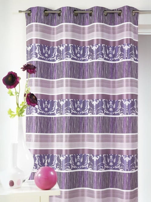 Cortina en jacquard rayas horizontales coloreadas - Kiabi