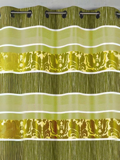 Cortina en jacquard rayas horizontales coloreadas - Kiabi