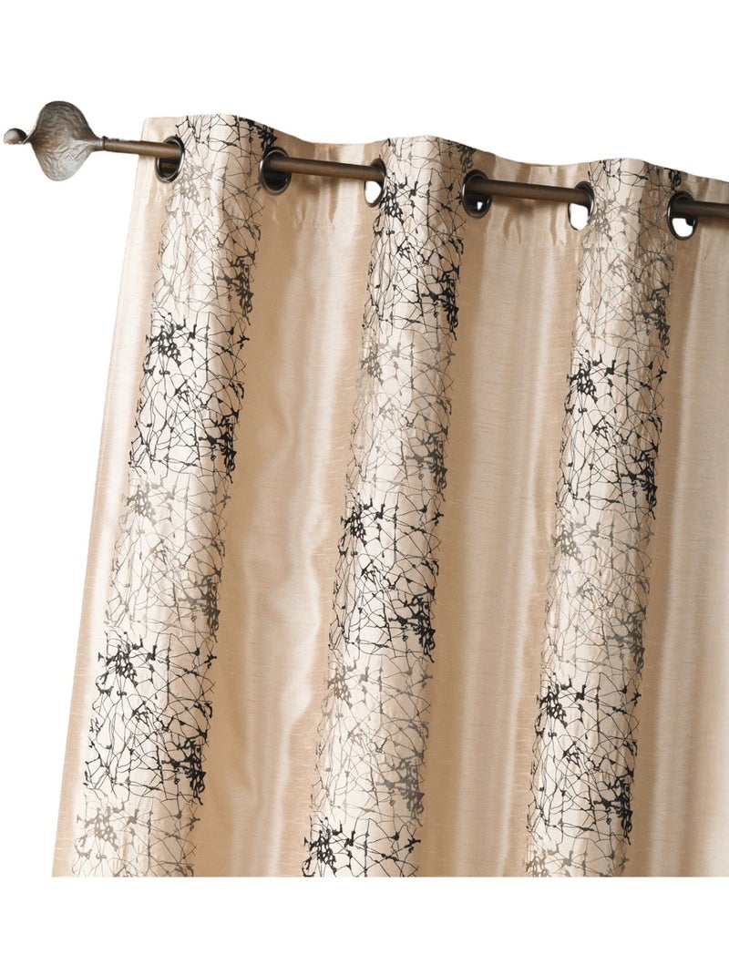 Cortina en shantung bordado tratoria Beige - Kiabi