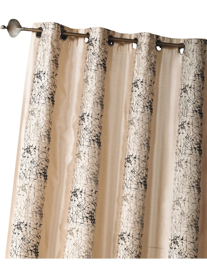 Cortina en shantung bordado tratoria Beige - Kiabi