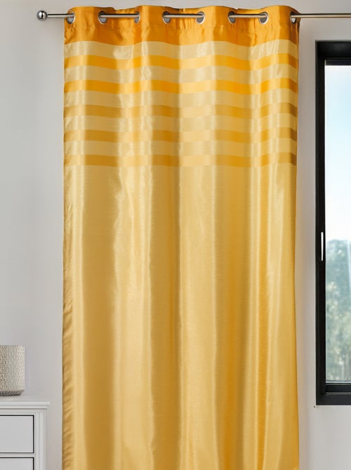 Cortina en shantung color con paramento tono sobre tono - Kiabi