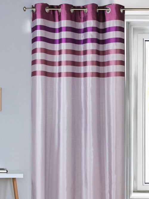 Cortina en shantung color con paramento tono sobre tono - Kiabi