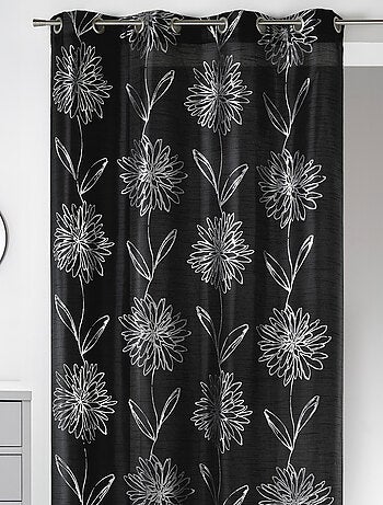 Cortina en Shantung Estampados metalizados Flor